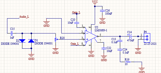 Left Audio Amplifier Circuit