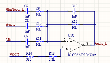 Left Audio Summing Circuit