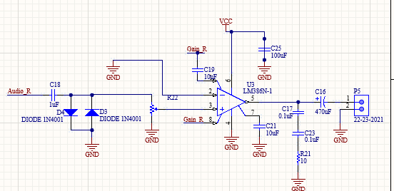 Right Audio Amplifier Circuit