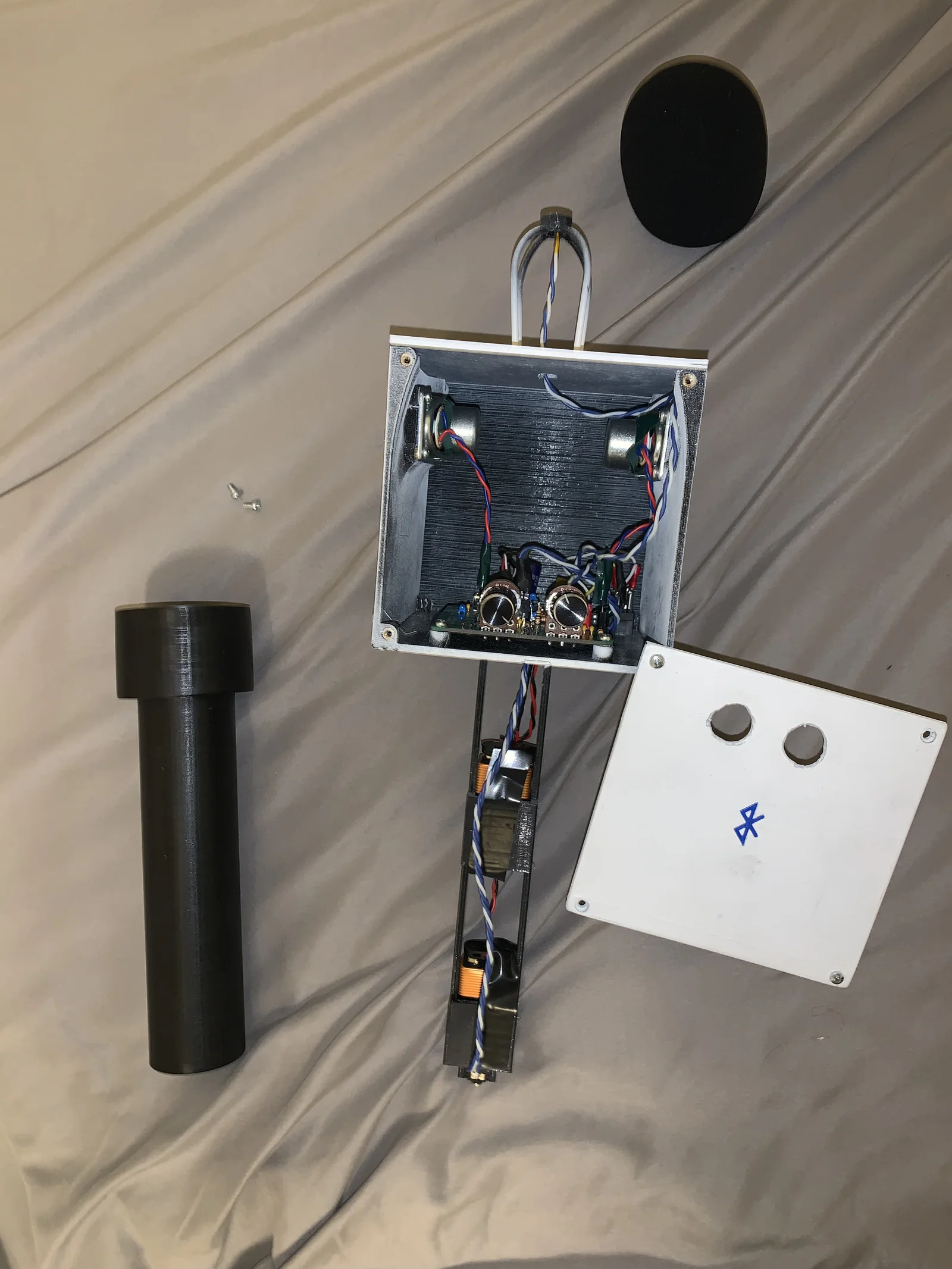 Electronics removed from the enclosure