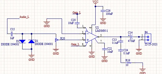 Left Audio Amplifier Circuit
