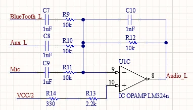 Left Audio Summing Circuit